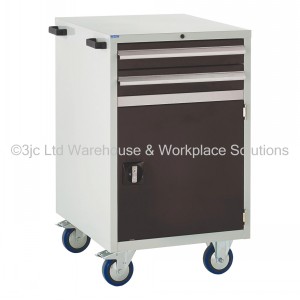 Euroslide Storage Cabinet Mobile 2 Drawers & Cupboard
